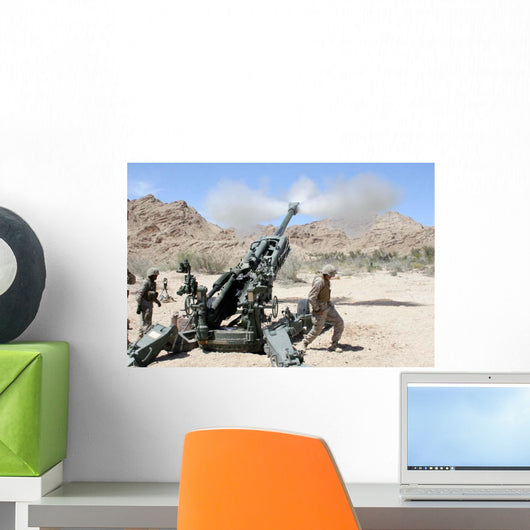 Marines Shoot 100-pound Rounds Wall Decal Design 1
