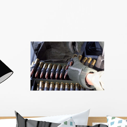 Soldier Reaches for Belt Wall Decal