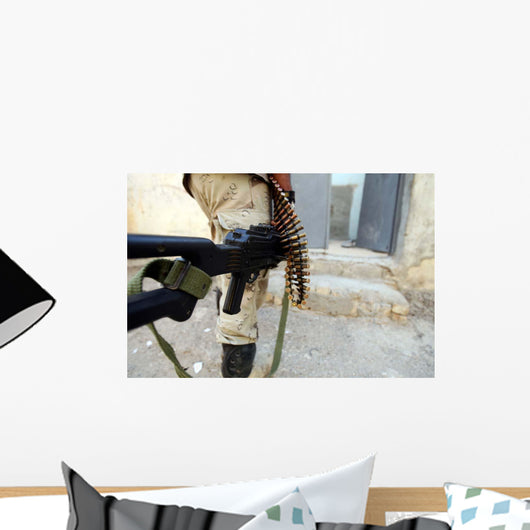 Iraqi Soldiers Carrying Machine Wall Decal