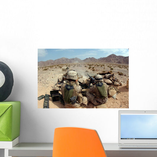 Marine Fires His M2 Wall Decal