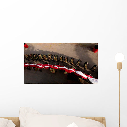 Airmen Carrying 100-yard-by-50-yard American Wall Decal