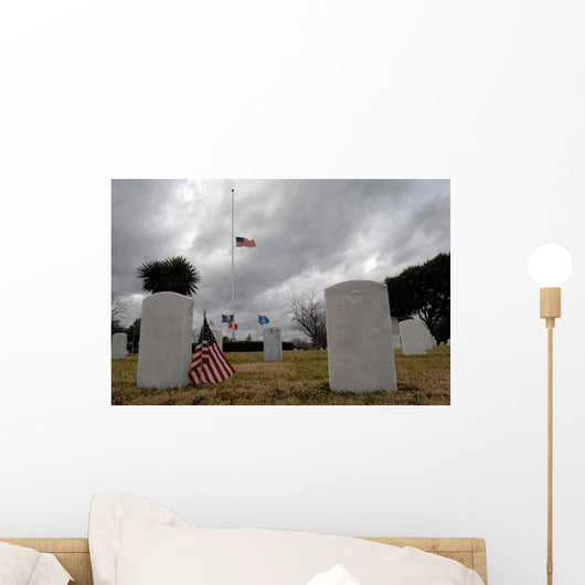 American Flag Flies Half Wall Decal