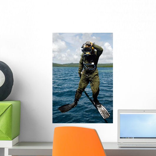 Us Navy Diver Jumps Wall Decal