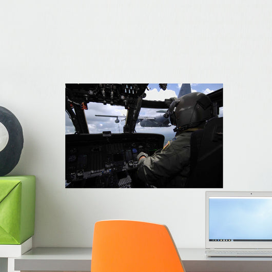 Pilot Monitors Flight Instruments Wall Decal