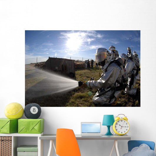 Firefighters Participate Fire Training Wall Decal