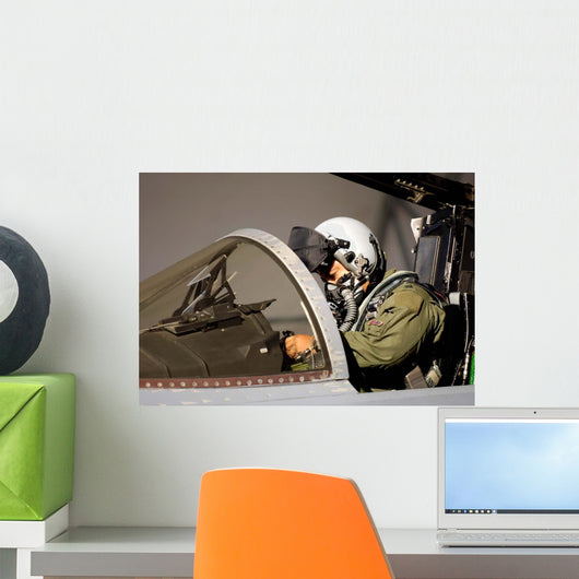 Pilot Prepares His F-15a Wall Decal
