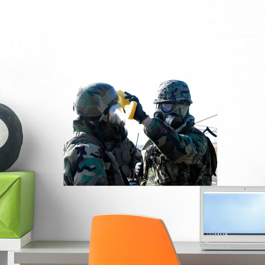 Soldiers Help Each Other Wall Decal