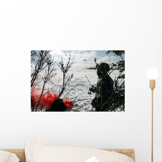 Soldier Uses Red Smoke Wall Decal