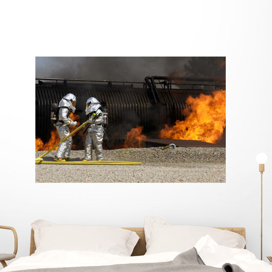 Firefighters Neutralize Live Fire Wall Decal