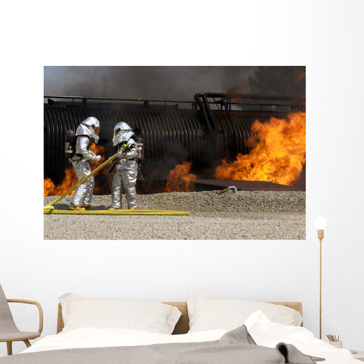 Firefighters Neutralize Live Fire Wall Decal