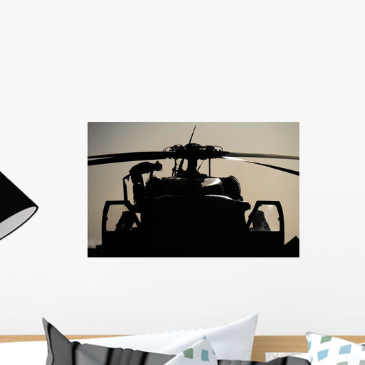 Airman Conducting Preflight Inspection Wall Decal