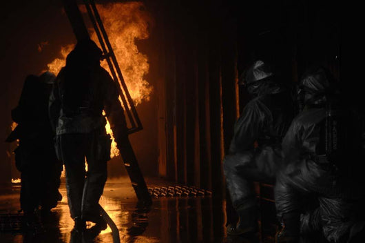 Firefighters Extinguish Simulated Cargo Wall Decal Design 2