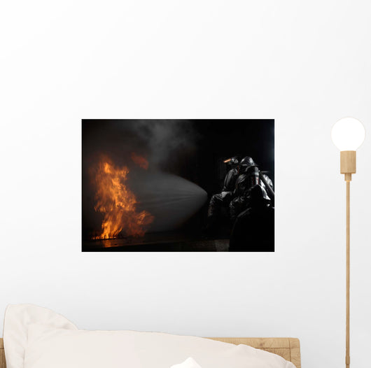 Firefighters Extinguish Simulated Cargo Wall Decal Design 3