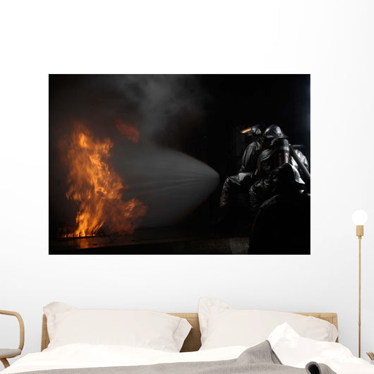 Firefighters Extinguish Simulated Cargo Wall Decal Design 3