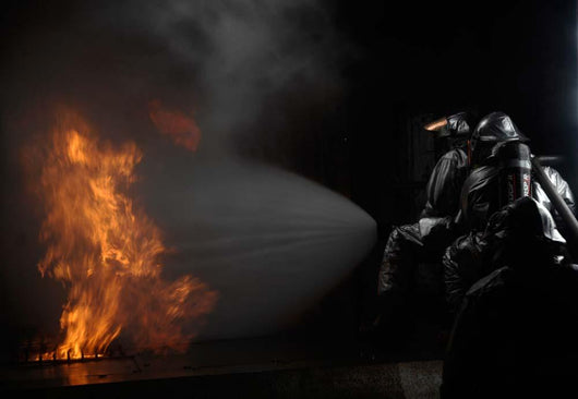 Firefighters Extinguish Simulated Cargo Wall Decal Design 3