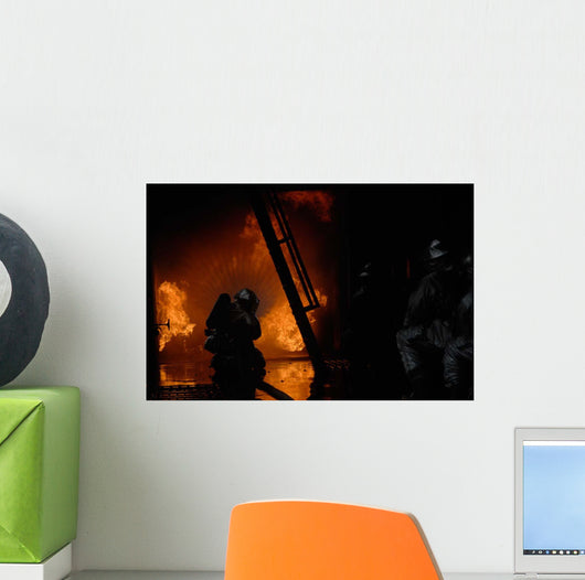 Firefighters Extinguish Simulated Cargo Wall Decal Design 4