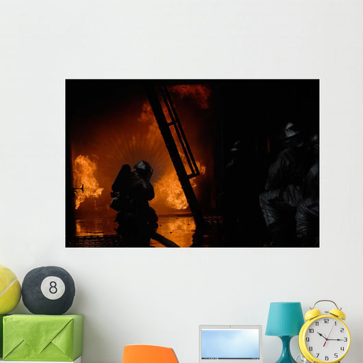 Firefighters Extinguish Simulated Cargo Wall Decal Design 4