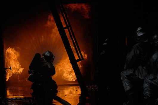 Firefighters Extinguish Simulated Cargo Wall Decal Design 4