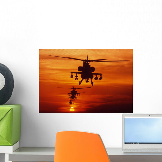 Four Ah-64 Apache Anti-armor Wall Decal
