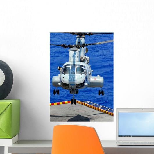 Ch-46e Sea Knight Helicopter Wall Decal Design 1