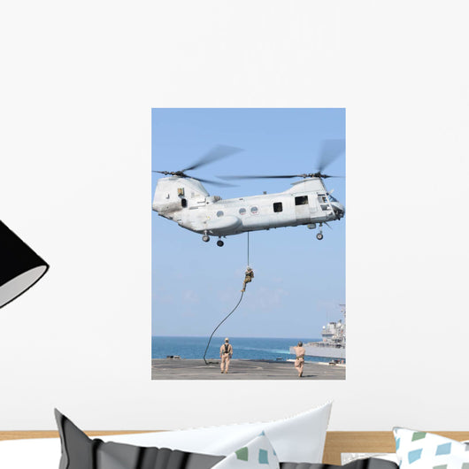 Soldiers Fast Rope from Wall Decal