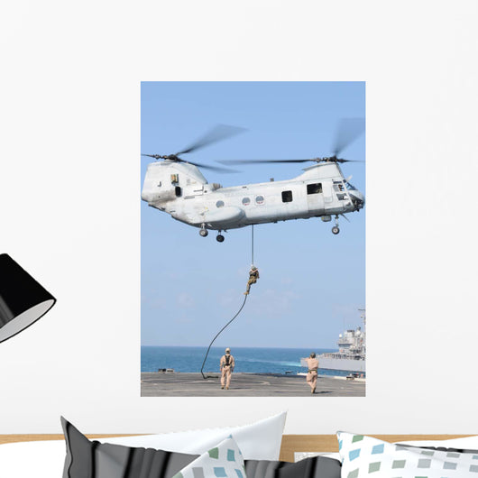 Soldiers Fast Rope from Wall Decal