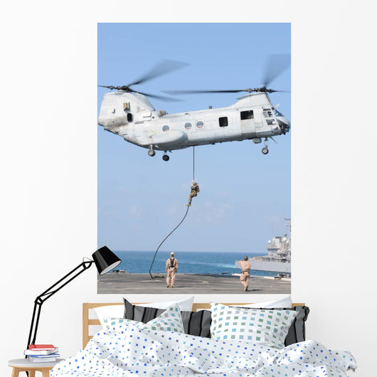 Soldiers Fast Rope from Wall Decal