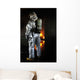 Firefighter Waits for Fire Wall Decal