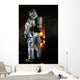 Firefighter Waits for Fire Wall Decal