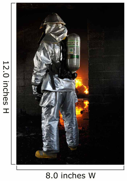 Firefighter Waits for Fire Wall Decal