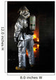 Firefighter Waits for Fire Wall Decal