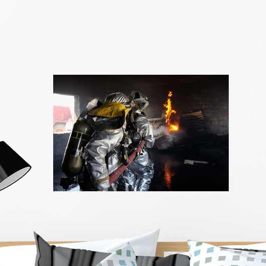 Firefighters Extinguish Fire Training Wall Decal