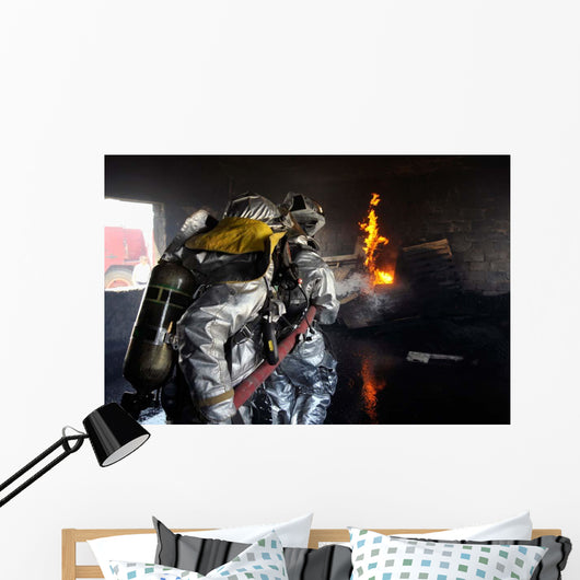 Firefighters Extinguish Fire Training Wall Decal