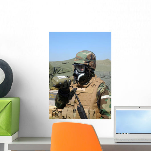 Soldier Drinks Water from Wall Decal