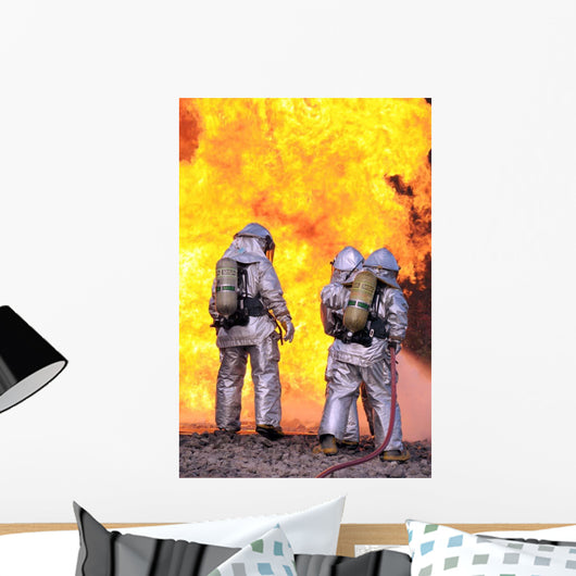 Firefighters Extinguish Aircraft Fire Wall Decal
