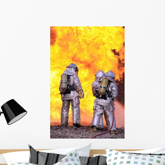 Firefighters Extinguish Aircraft Fire Wall Decal