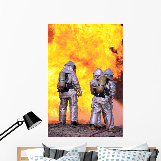Firefighters Extinguish Aircraft Fire Wall Decal