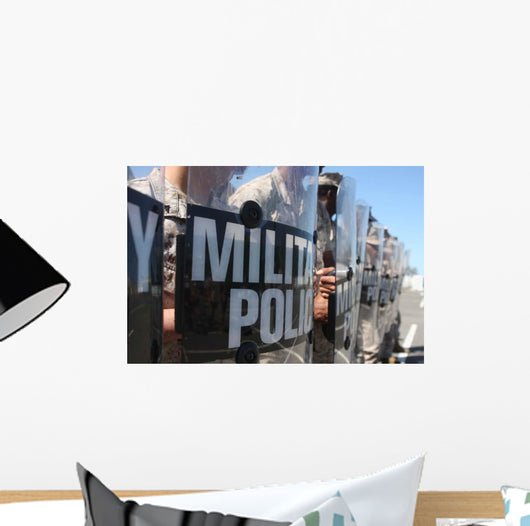 Close-up Marines Holding Riot Wall Decal