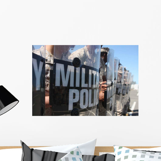Close-up Marines Holding Riot Wall Decal