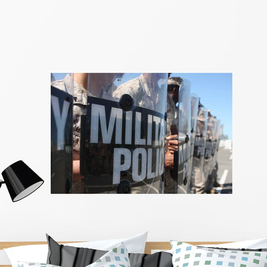 Close-up Marines Holding Riot Wall Decal