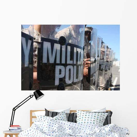 Close-up Marines Holding Riot Wall Decal