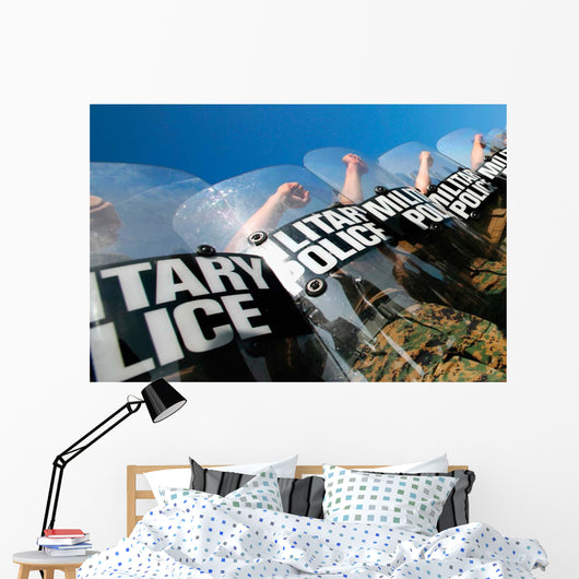 Marines Practice Riot Control Wall Decal