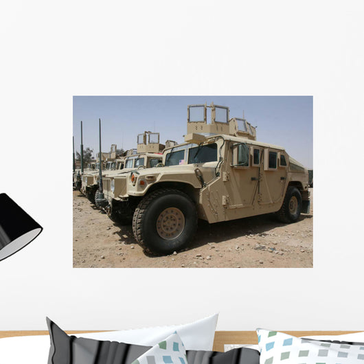 Row Humvees from Task Wall Decal