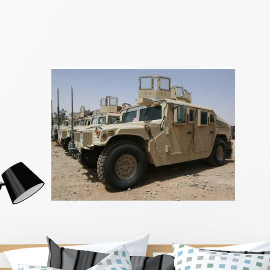 Row Humvees from Task Wall Decal