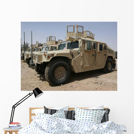 Row Humvees from Task Wall Decal
