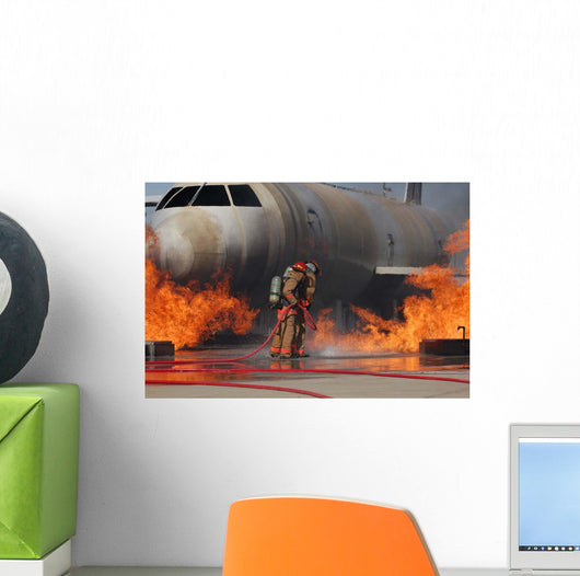 Airmen Extinguish Fire Training Wall Decal
