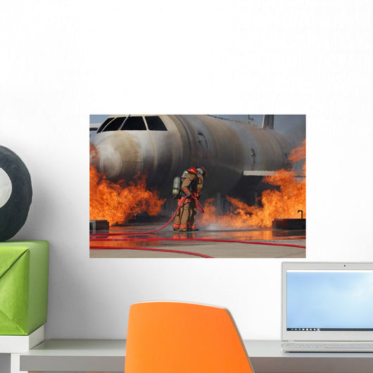 Airmen Extinguish Fire Training Wall Decal