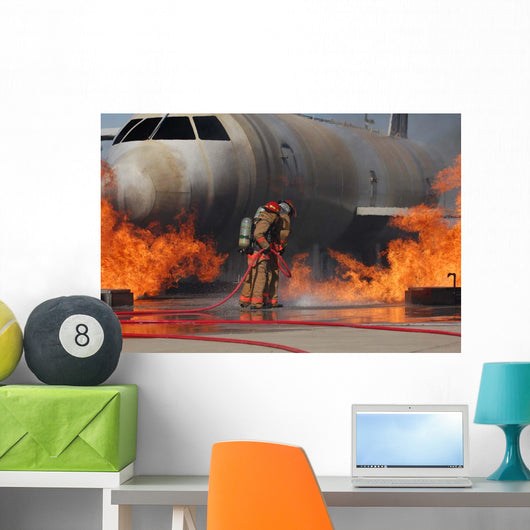 Airmen Extinguish Fire Training Wall Decal