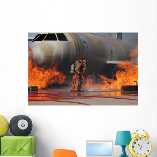 Airmen Extinguish Fire Training Wall Decal