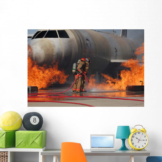 Airmen Extinguish Fire Training Wall Decal